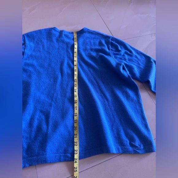 INC International Concepts Merino Wool sweater Blue V Neck soft long sleeve - Picture 7 of 14